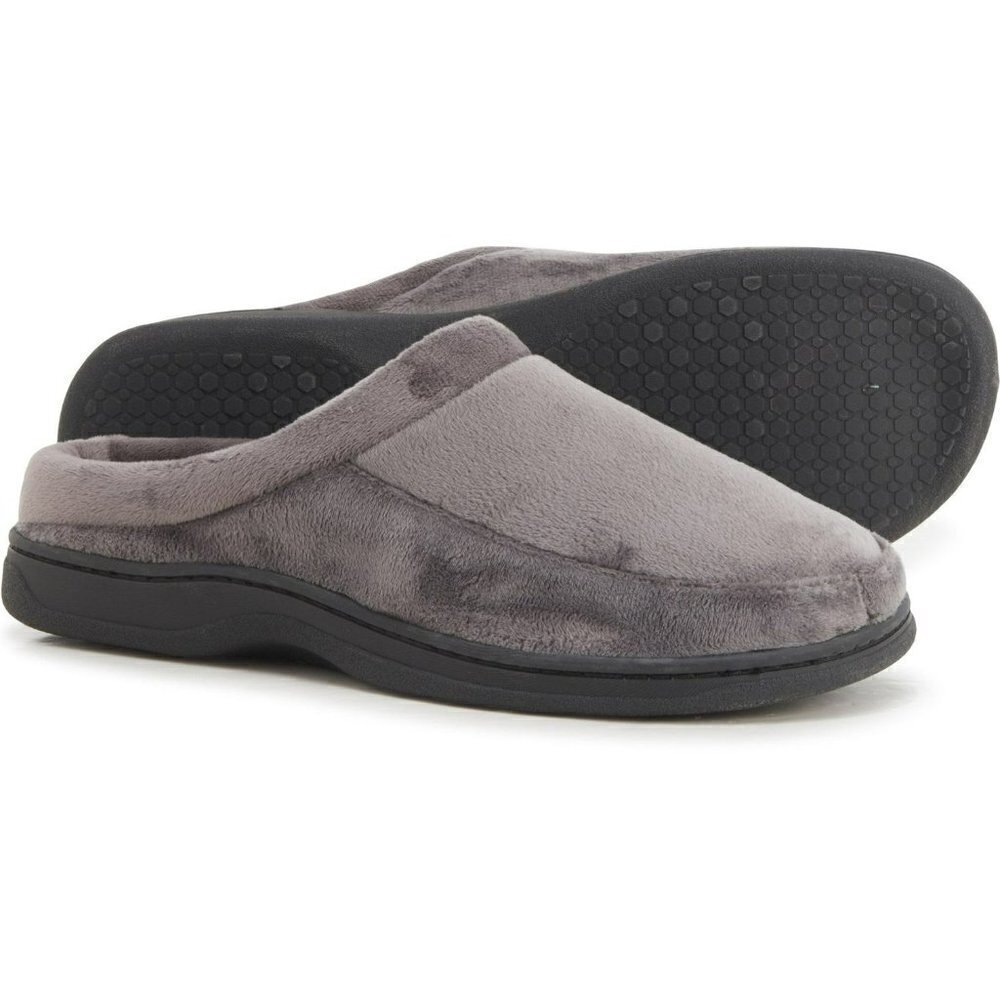 NWT Dearfoams Men's Bradley Indoor Outdoor Velour Moc-Toe Clog Slippers